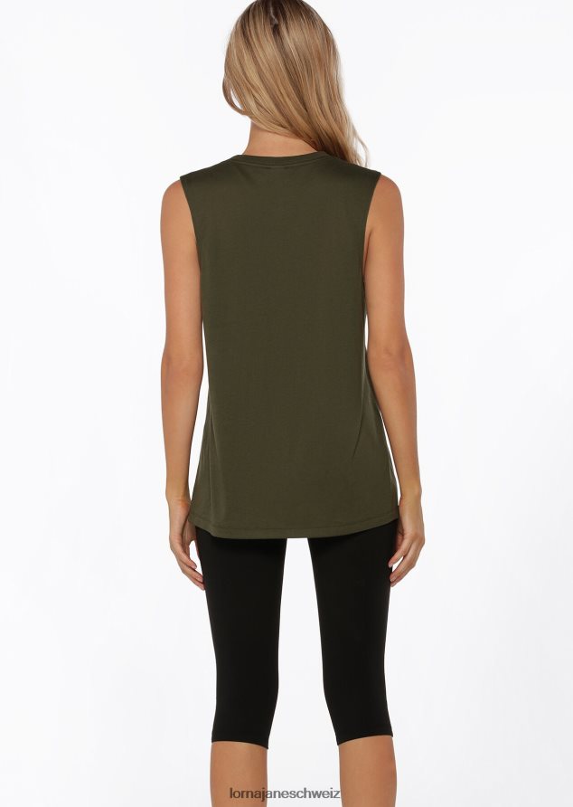 Bekleidung 202X438 Frauen Luxusgrün Lorna Jane Lotus-Muskel-Tank