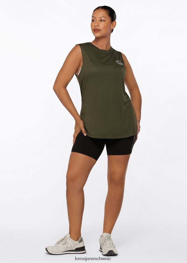 Bekleidung 202X438 Frauen Luxusgrün Lorna Jane Lotus-Muskel-Tank