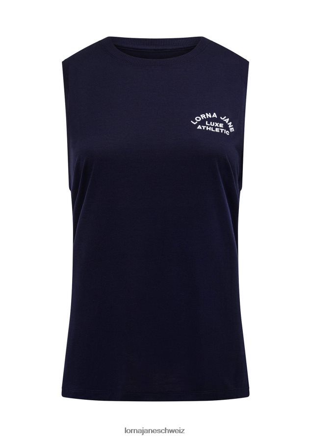 Bekleidung 202X48 Frauen Französische Marine Lorna Jane Lotus-Muskel-Tank