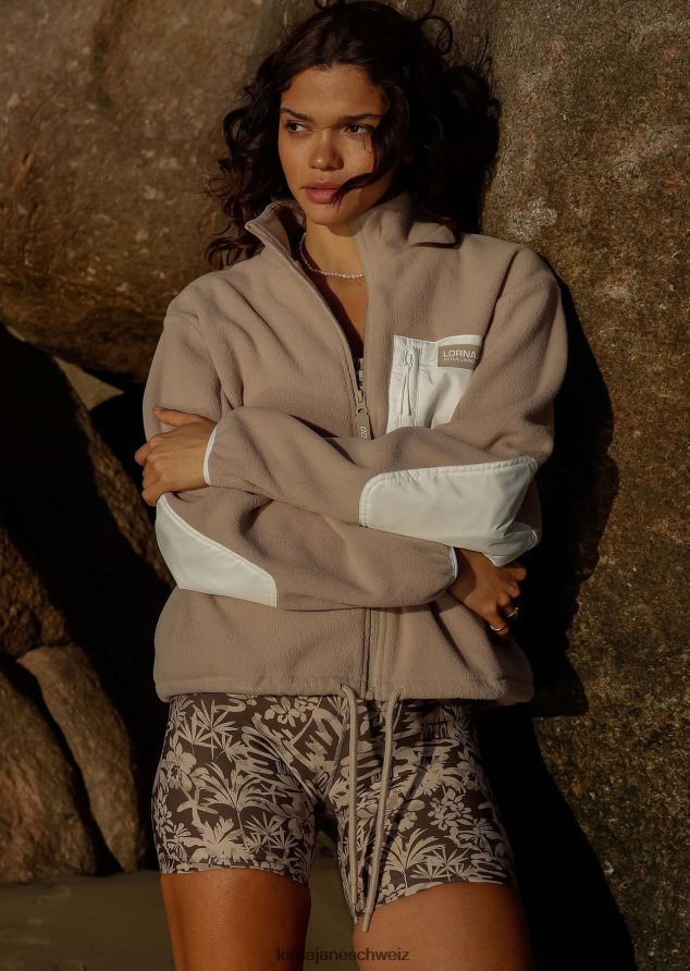 Bekleidung 202X304 Frauen cremefarben Lorna Jane Durchgehender Reißverschluss aus Polarfleece