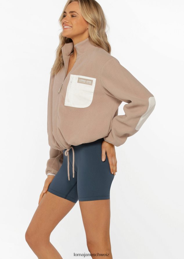 Bekleidung 202X304 Frauen cremefarben Lorna Jane Durchgehender Reißverschluss aus Polarfleece