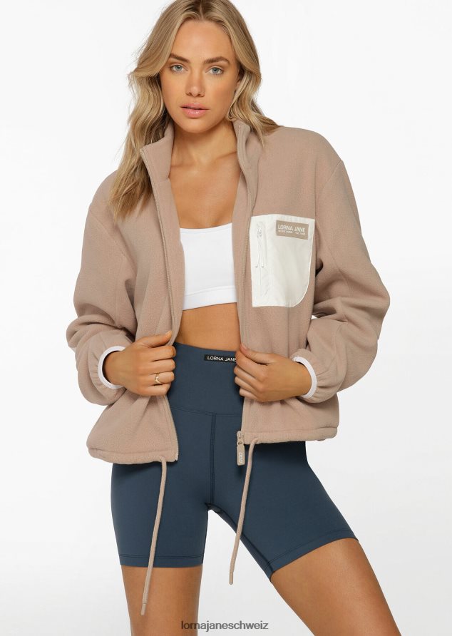 Bekleidung 202X304 Frauen cremefarben Lorna Jane Durchgehender Reißverschluss aus Polarfleece