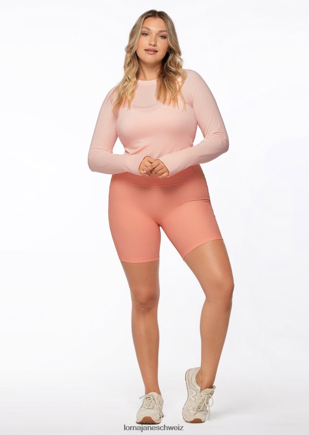Bekleidung 202X478 Frauen rosa Sandmergel Lorna Jane Dynamisches, nahtloses, kurzärmliges Oberteil