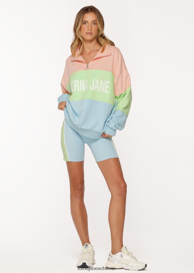 Bekleidung 202X59 Frauen Regenbogenspleiß Lorna Jane LJ Splice Quarter Zip Sweat