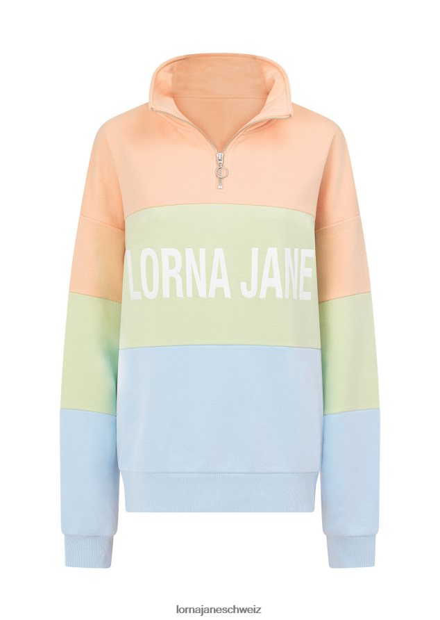 Bekleidung 202X59 Frauen Regenbogenspleiß Lorna Jane LJ Splice Quarter Zip Sweat