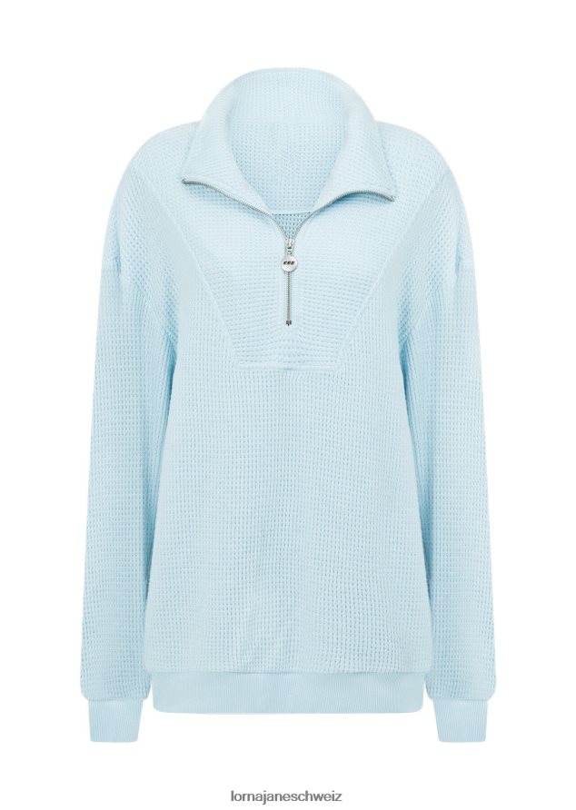 Bekleidung 202X76 Frauen blauer Himmel Lorna Jane Ruhe-Sweatshirt mit Viertelreißverschluss