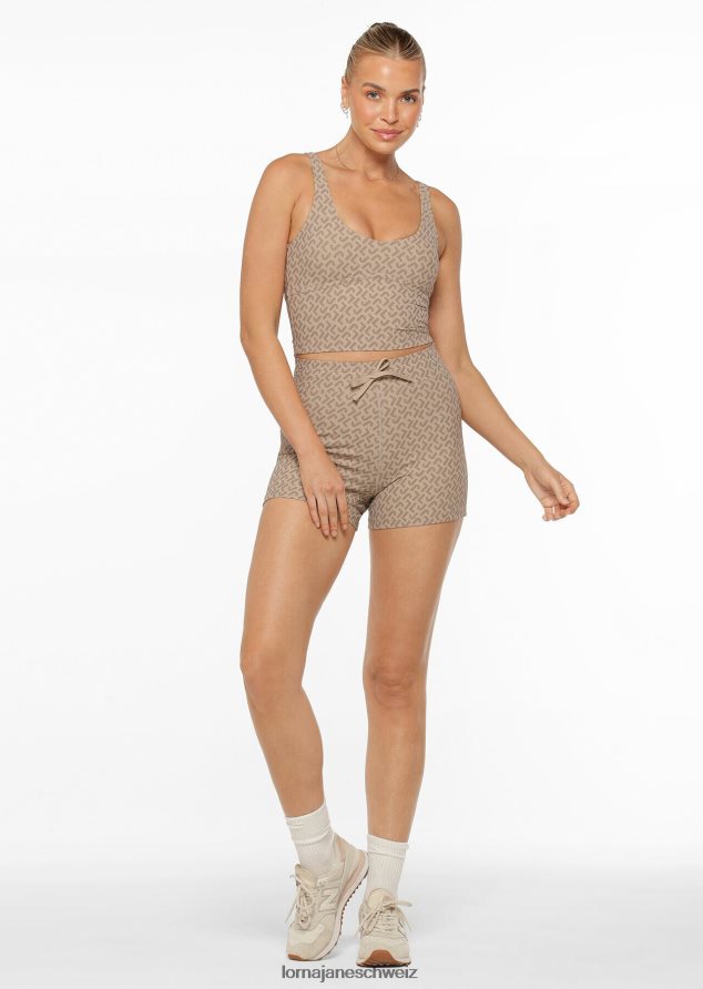 Bekleidung 202X244 Frauen Monogrammdruck Lorna Jane monogrammatische Ripp-BH-Tank-Kombination