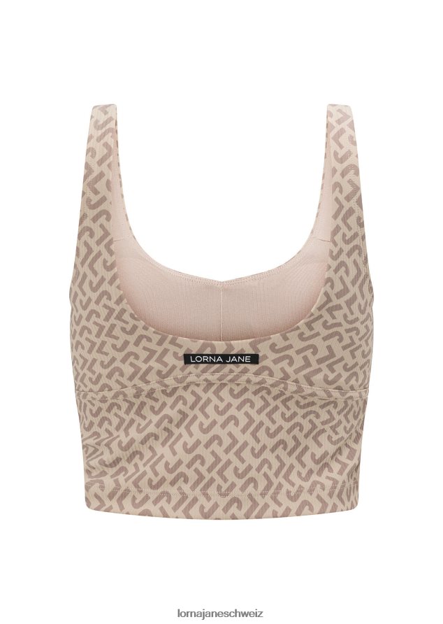 Bekleidung 202X244 Frauen Monogrammdruck Lorna Jane monogrammatische Ripp-BH-Tank-Kombination
