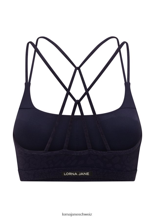 Bekleidung 202X258 Frauen französischer Marineleopard Lorna Jane verjüngender Sport-BH