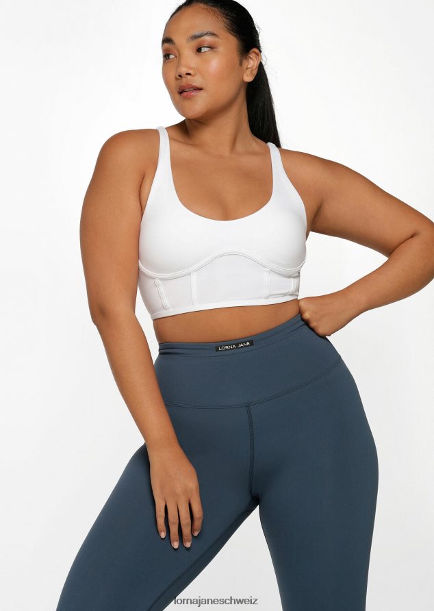 Bekleidung 202X293 Frauen Weiß Lorna Jane Mesh-Longline-BH