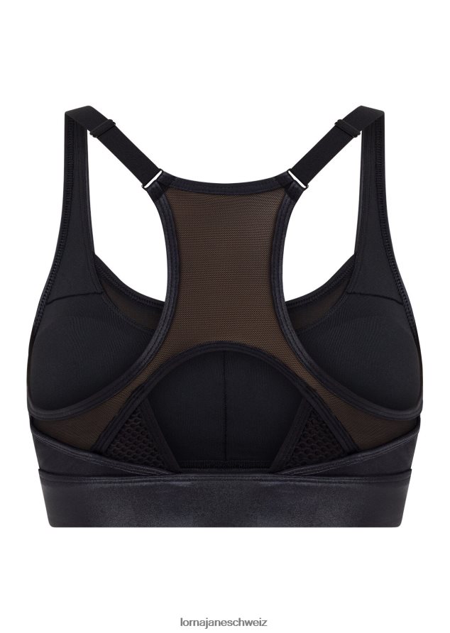 Bekleidung 202X44 Frauen Schwarz Lorna Jane Full Force Wetlook-Sport-BH