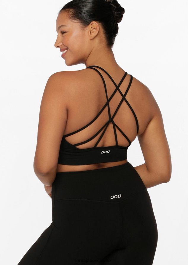 Bekleidung 202X456 Frauen Schwarz Lorna Jane Lotus Longline-Sport-BH