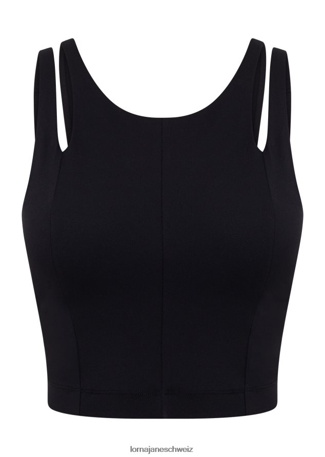 Bekleidung 202X58 Frauen Schwarz Lorna Jane Elemente recycelte, kurz geschnittene Aktiv-BH-Tank-Kombination