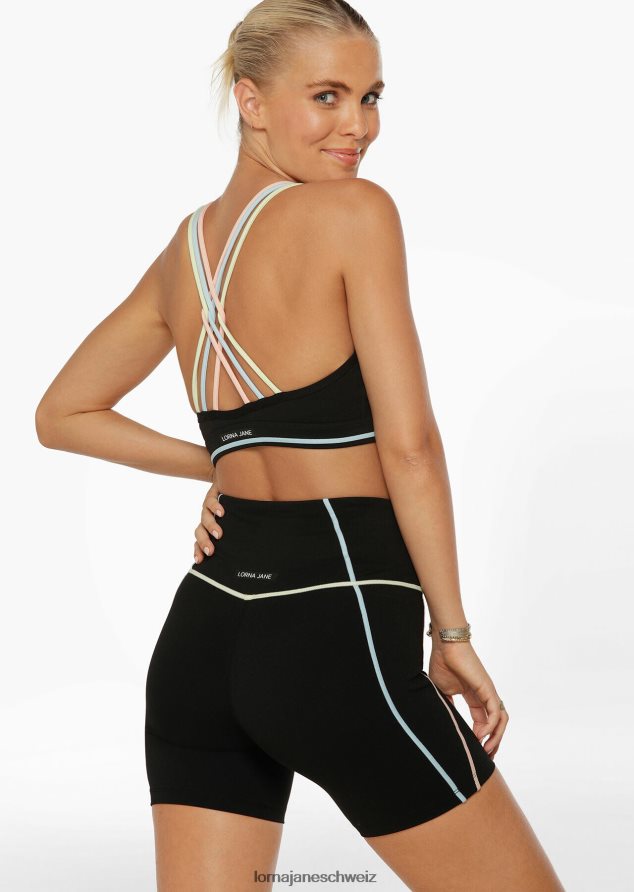 Bekleidung 202X68 Frauen Schwarz Lorna Jane Pastellfarbener, recycelter Sport-BH