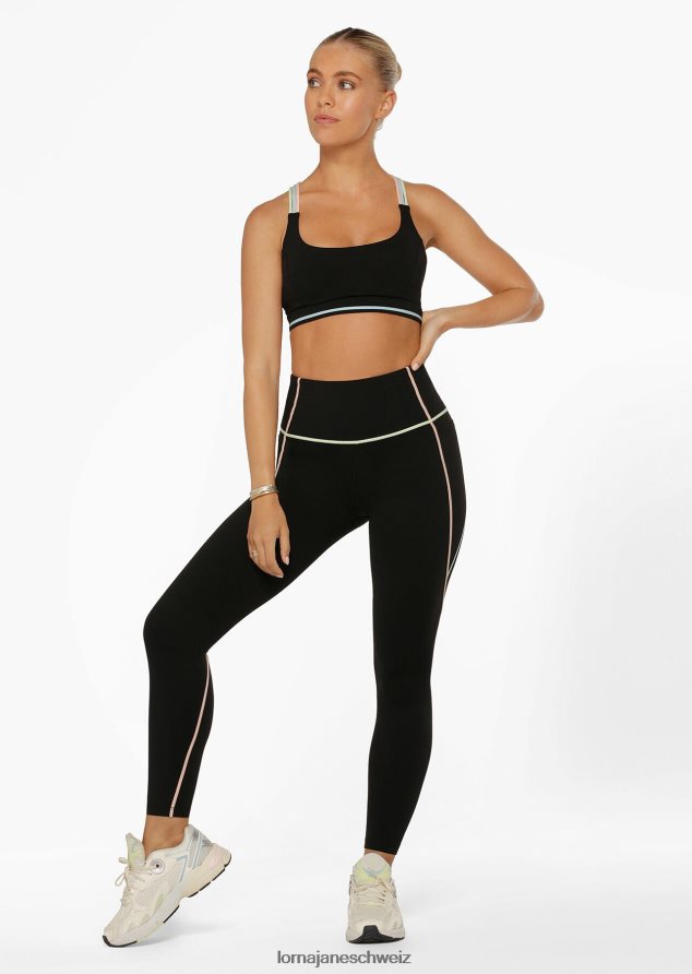 Bekleidung 202X68 Frauen Schwarz Lorna Jane Pastellfarbener, recycelter Sport-BH
