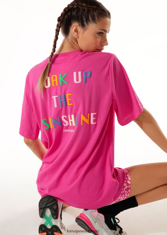 Bekleidung 202X106 Frauen leuchtend rosa Lorna Jane Selbstliebe entspanntes T-Shirt