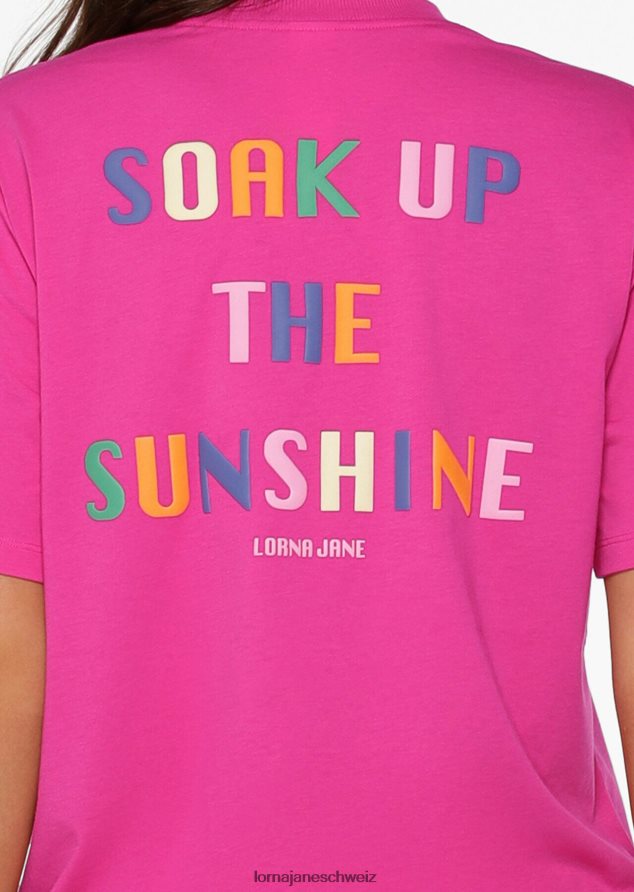 Bekleidung 202X106 Frauen leuchtend rosa Lorna Jane Selbstliebe entspanntes T-Shirt
