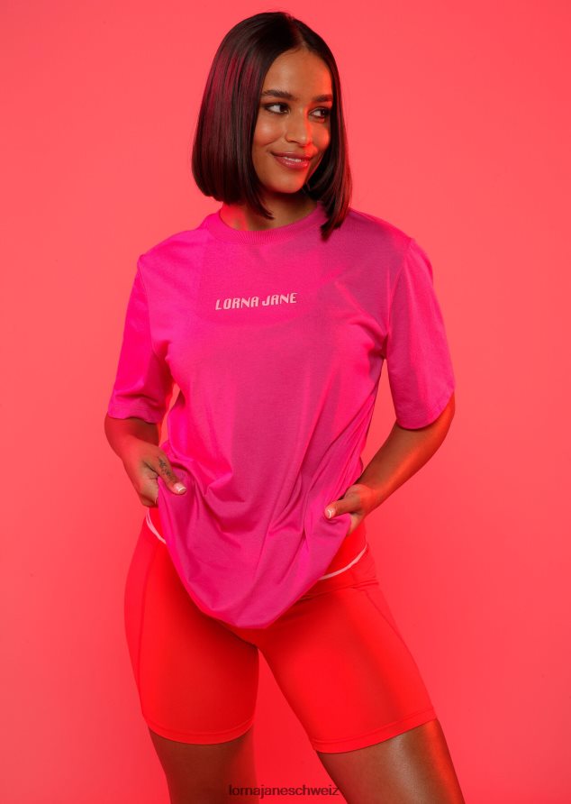 Bekleidung 202X106 Frauen leuchtend rosa Lorna Jane Selbstliebe entspanntes T-Shirt