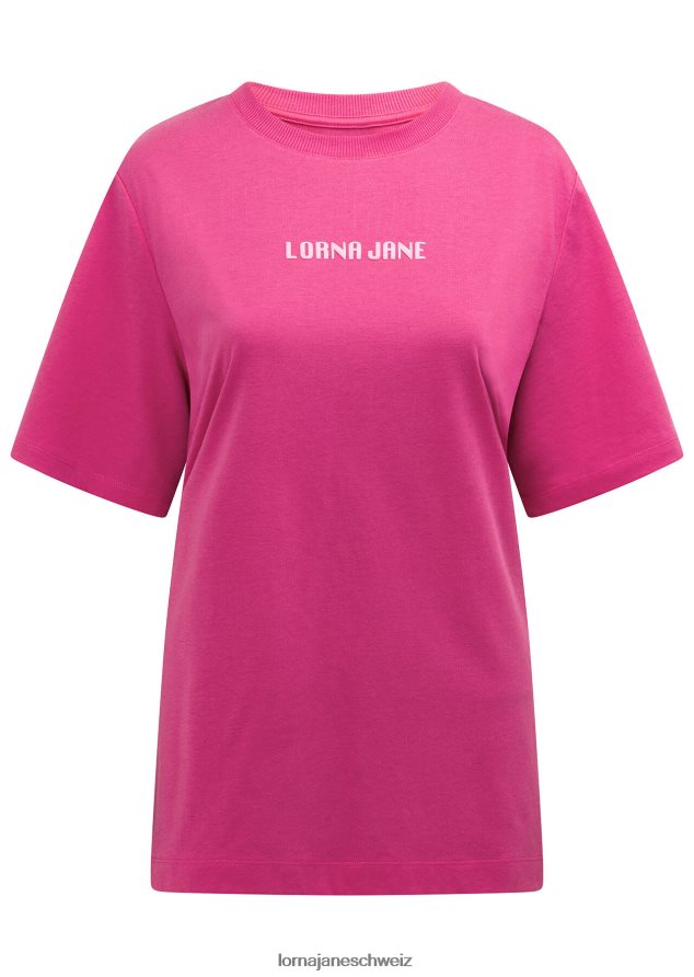 Bekleidung 202X106 Frauen leuchtend rosa Lorna Jane Selbstliebe entspanntes T-Shirt