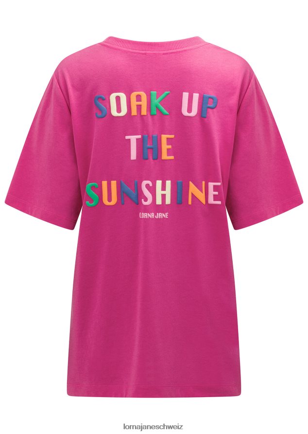 Bekleidung 202X106 Frauen leuchtend rosa Lorna Jane Selbstliebe entspanntes T-Shirt