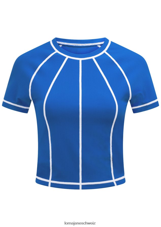 Bekleidung 202X130 Frauen Kobaltblau Lorna Jane Auffälliges, aktives Ripp-T-Shirt