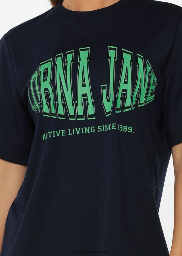 Bekleidung 202X131 Frauen Französische Marine Lorna Jane Sportliches, entspanntes Liga-T-Shirt