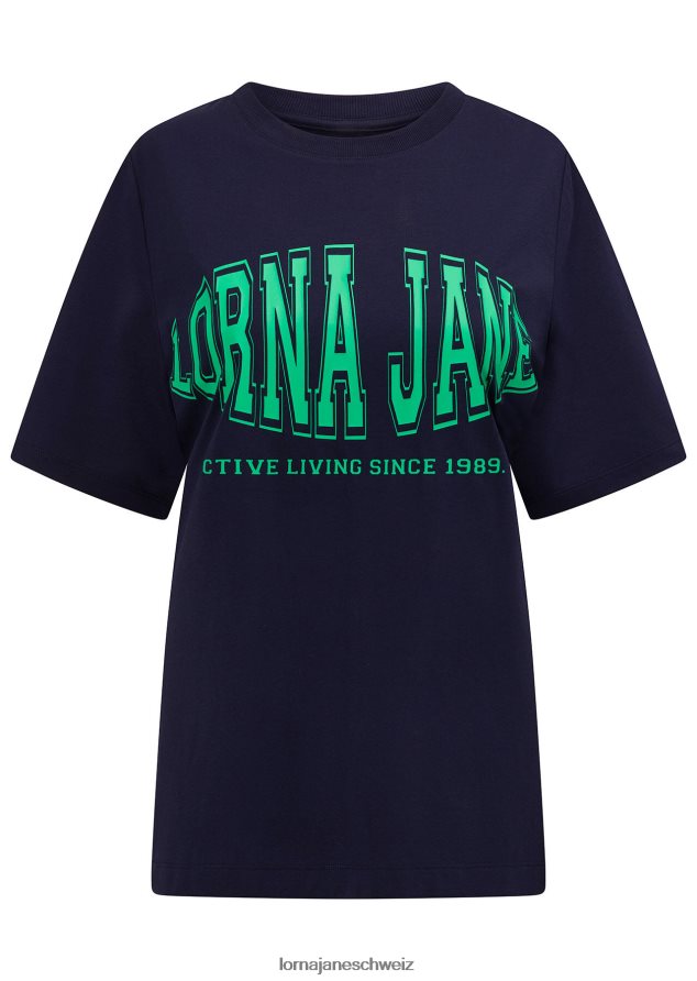 Bekleidung 202X131 Frauen Französische Marine Lorna Jane Sportliches, entspanntes Liga-T-Shirt