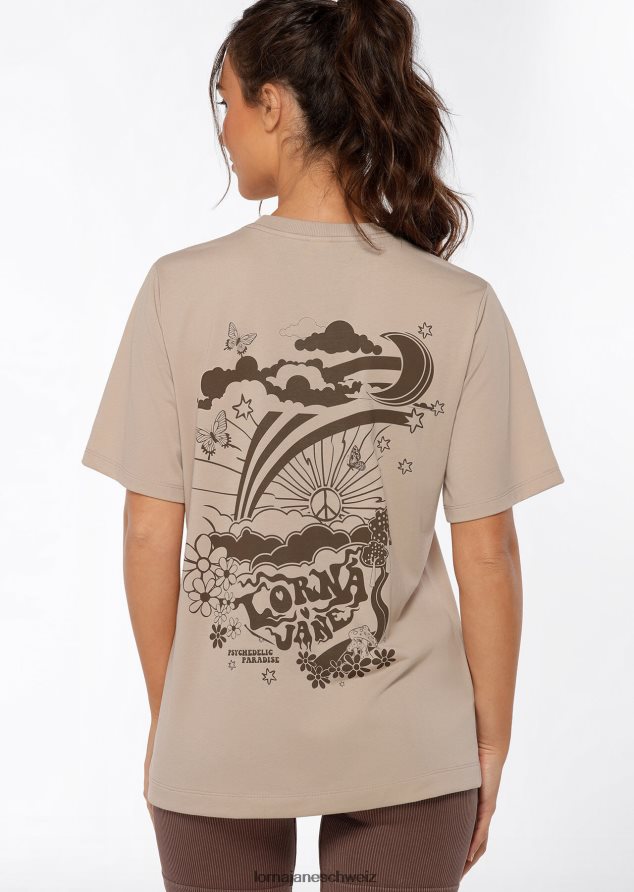 Bekleidung 202X135 Frauen cremefarben Lorna Jane Psychedelic Paradise entspanntes T-Shirt