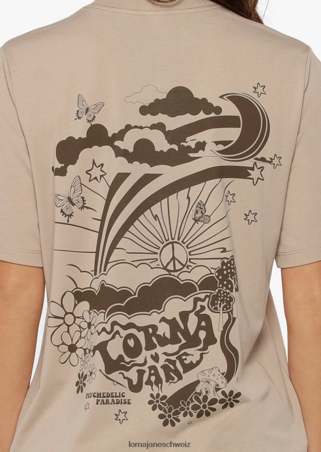 Bekleidung 202X135 Frauen cremefarben Lorna Jane Psychedelic Paradise entspanntes T-Shirt