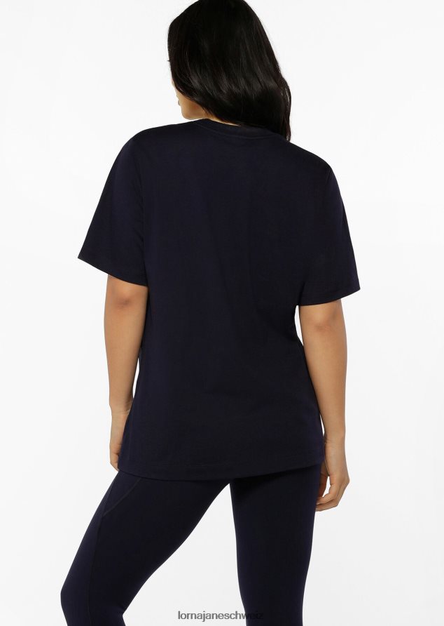 Bekleidung 202X164 Frauen Französische Marine Lorna Jane Wellness Club Transdry entspanntes T-Shirt
