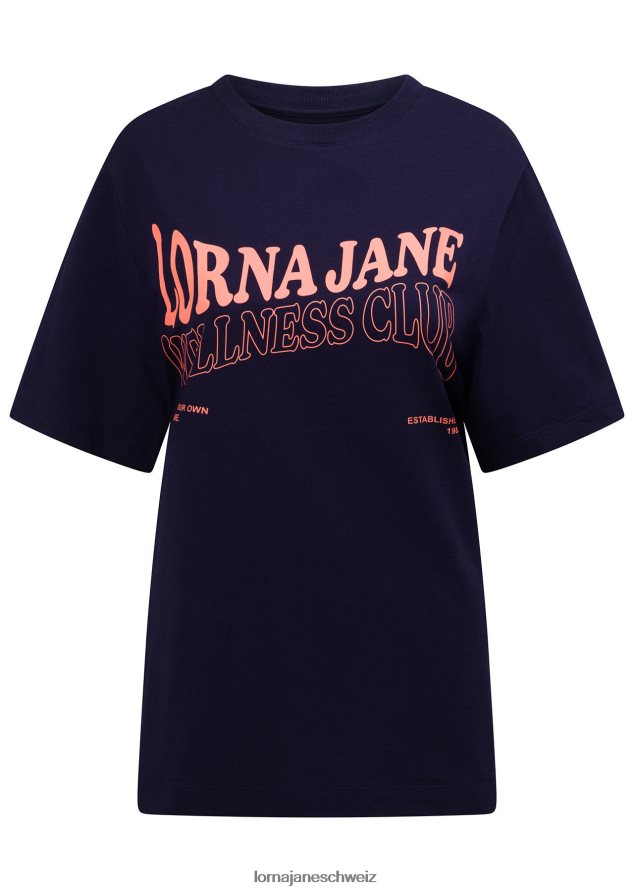 Bekleidung 202X164 Frauen Französische Marine Lorna Jane Wellness Club Transdry entspanntes T-Shirt
