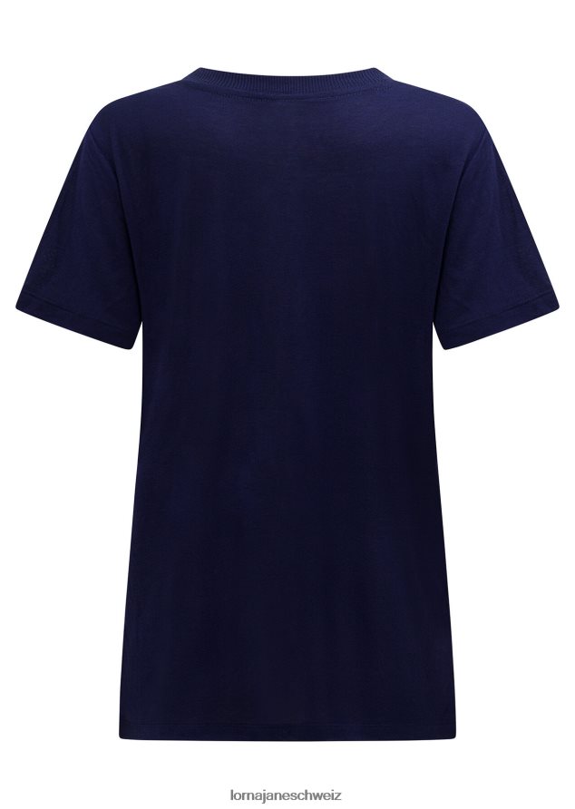 Bekleidung 202X216 Frauen Französische Marine Lorna Jane Lotus-T-Shirt