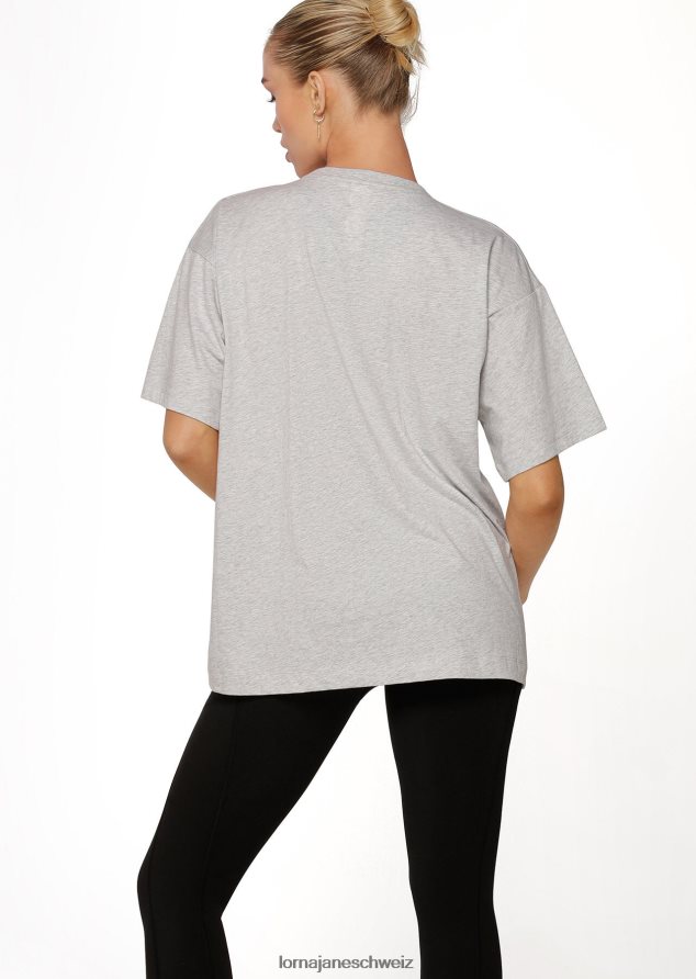 Bekleidung 202X227 Frauen hellgrau meliert Lorna Jane Metaverse 3D-Boyfriend-Grafik-T-Shirt