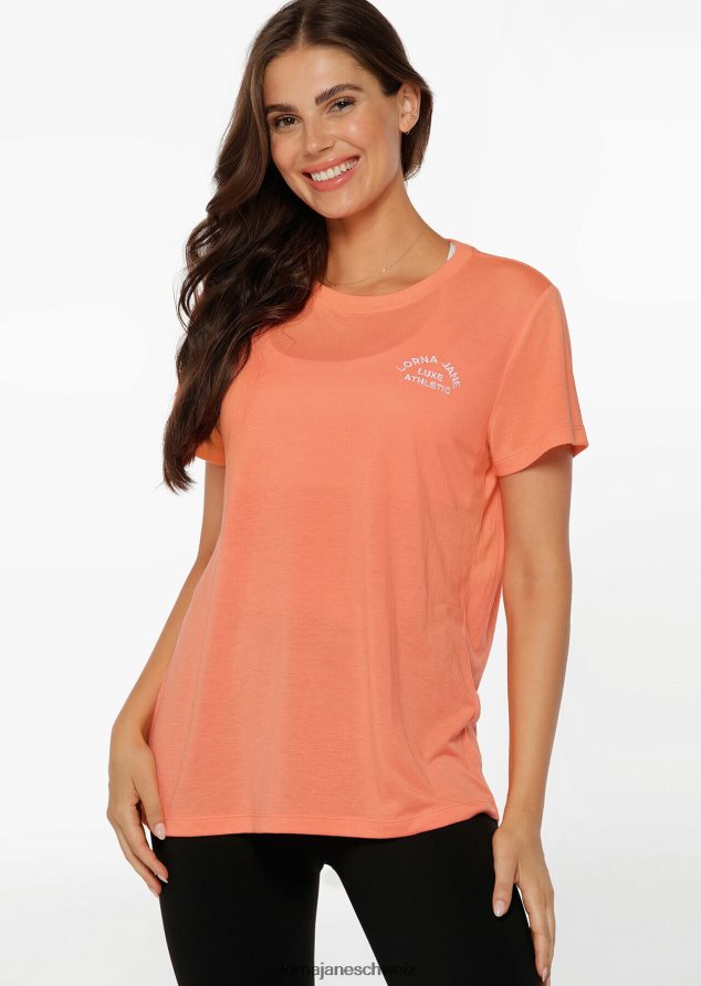Bekleidung 202X277 Frauen Sonnenuntergang orange Lorna Jane Lotus-T-Shirt