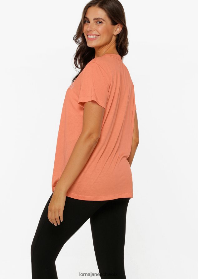 Bekleidung 202X277 Frauen Sonnenuntergang orange Lorna Jane Lotus-T-Shirt