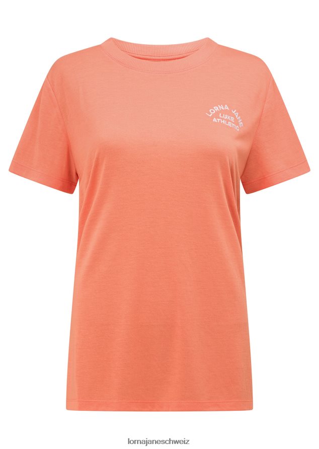 Bekleidung 202X277 Frauen Sonnenuntergang orange Lorna Jane Lotus-T-Shirt