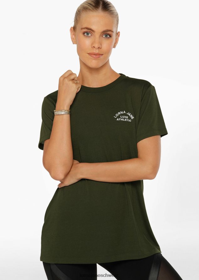 Bekleidung 202X29 Frauen Luxusgrün Lorna Jane Lotus-T-Shirt