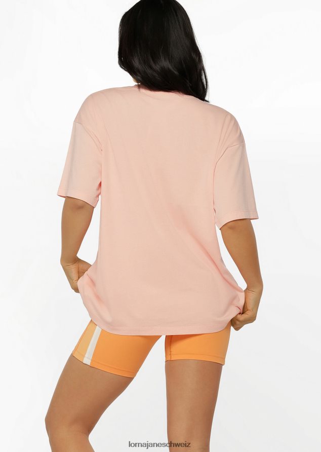 Bekleidung 202X300 Frauen gewaschener Staubpfirsich Lorna Jane Pikantes, gewaschenes Boyfriend-T-Shirt