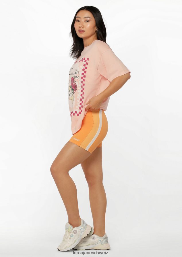 Bekleidung 202X300 Frauen gewaschener Staubpfirsich Lorna Jane Pikantes, gewaschenes Boyfriend-T-Shirt