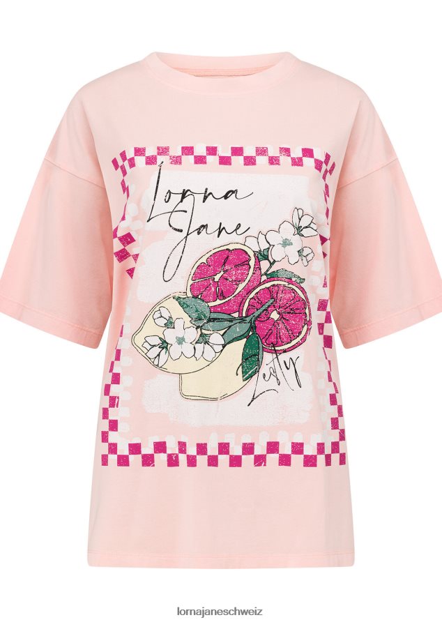 Bekleidung 202X300 Frauen gewaschener Staubpfirsich Lorna Jane Pikantes, gewaschenes Boyfriend-T-Shirt