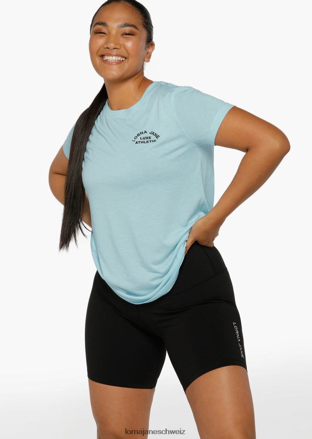 Bekleidung 202X349 Frauen blauer Himmel Lorna Jane Lotus-T-Shirt