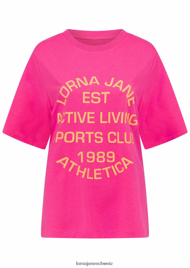 Bekleidung 202X355 Frauen Babyrosa Lorna Jane Schwitzen und surfen Sie ein entspanntes T-Shirt