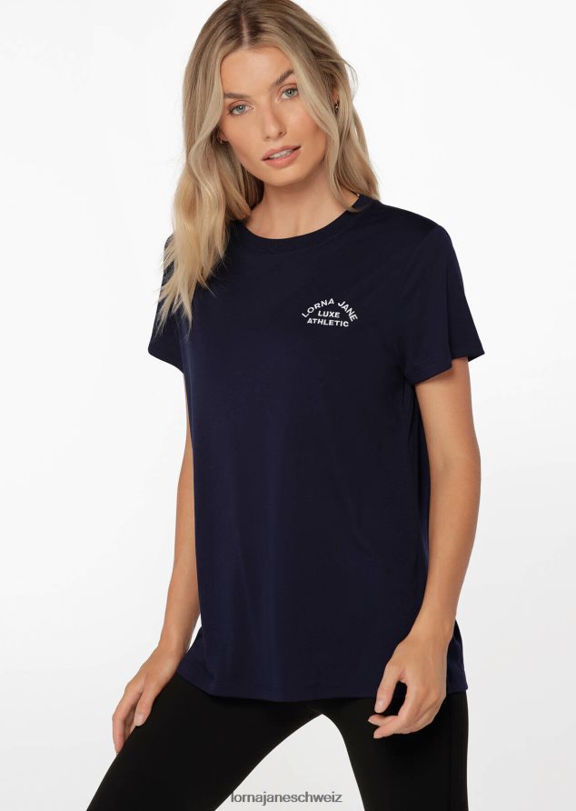 Bekleidung 202X436 Frauen Französische Marine Lorna Jane Lotus-T-Shirt