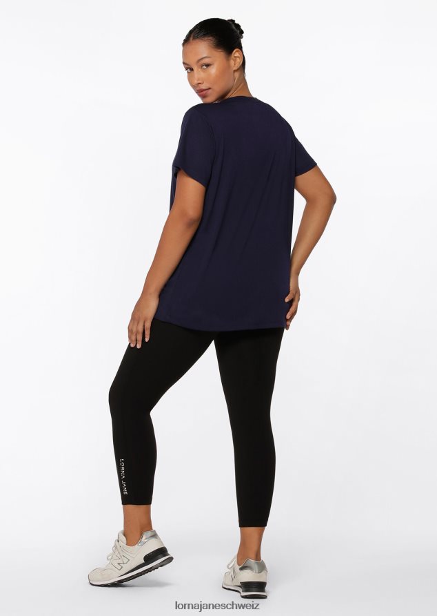 Bekleidung 202X436 Frauen Französische Marine Lorna Jane Lotus-T-Shirt