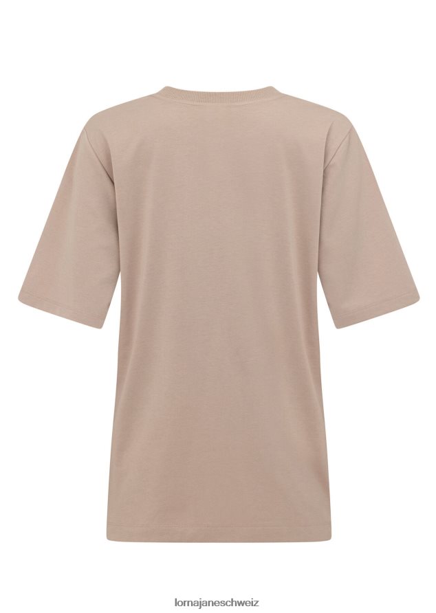 Bekleidung 202X64 Frauen dunkles gebrochenes Weiß Lorna Jane Bleiben Sie geerdet, entspanntes T-Shirt