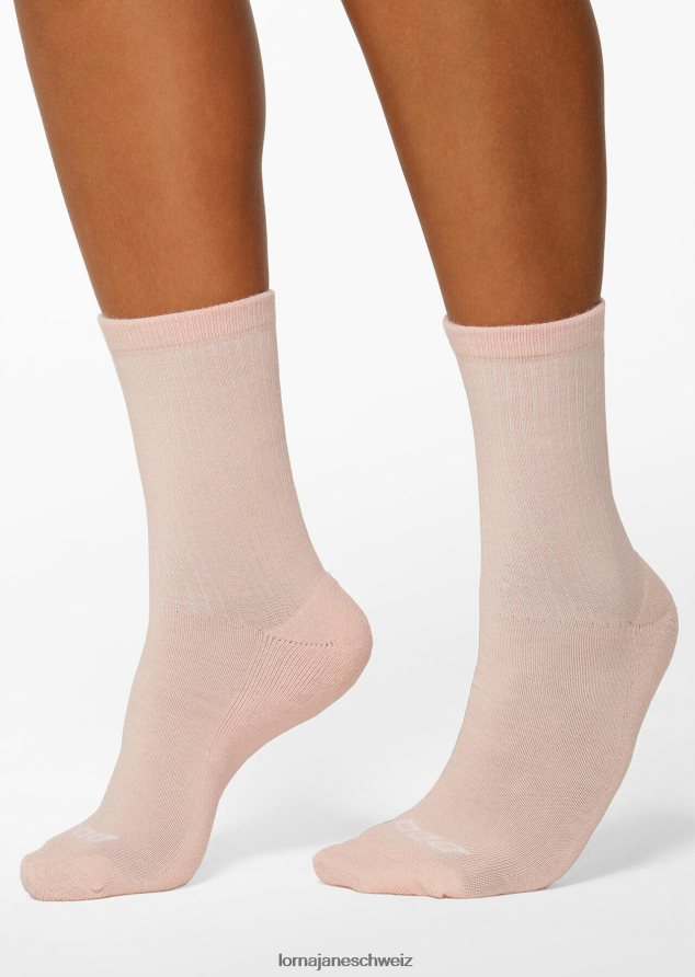 Zubehörteil 202X42 Frauen verzaubertes Rosa Lorna Jane Quarter-Crew-Socke aus Merinowollmischung
